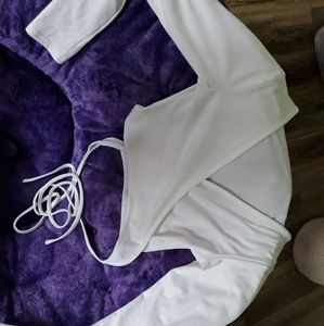 Long sleeve wrap crop top